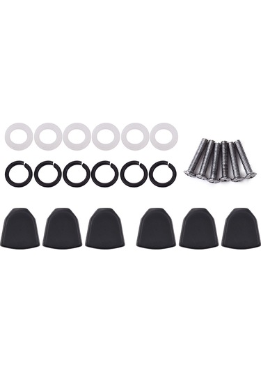 Youmex Akustik Ve Elektro Gitar İçin 6 Adet Siyah Plastik Akor Teli Kapağı - Yumuşak Dokunuş, Jade Desenli, Dayanıklı Konstrüksiyon Siyah