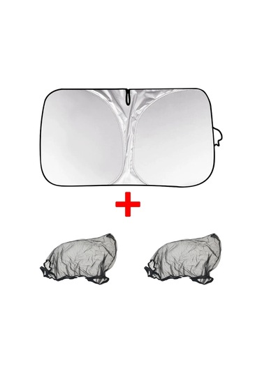 Araba Güneşliği Şemsiye Tarzı Ön Cam Güneşlik Güneş Koruyucu İsı Yalıtımlı Bez Set D Diğer