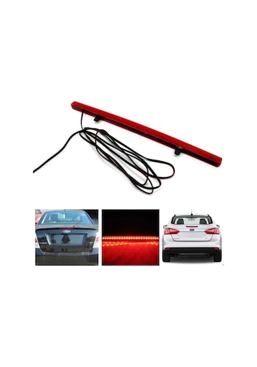 Spoyler Işığı 12V Spoiler Ledi 3. Üçüncü Fren Led Stop Lambası 39 CM