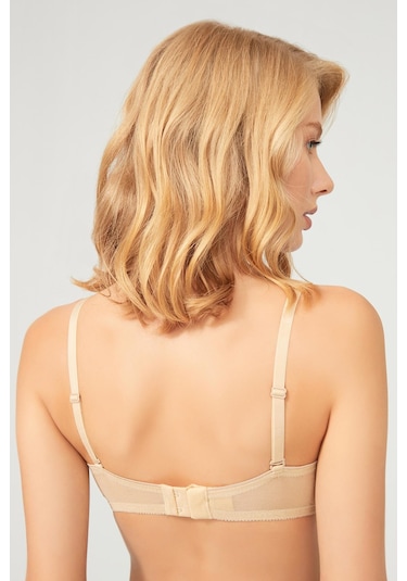 Ten Balenli Toparlayıcı Dolgusuz Straplez Lotus Sütyen Ten