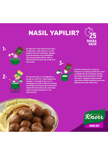 Knorr Yemek Kiti İsveç Usulü Gravy Soslu Köfte 150 G