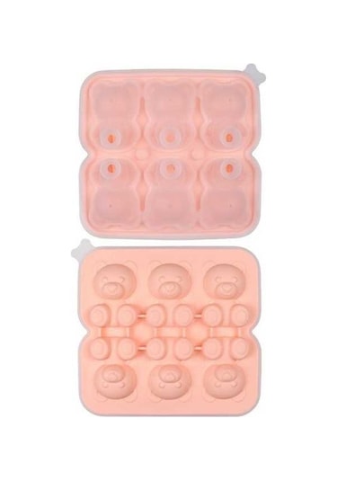 Novahub Silikon 6'lı Ayı Buz Kalıbı: Kahve, Süt, Çay, Şekerleme, Dekorasyon İçin Pembe Kalıplar Pembe