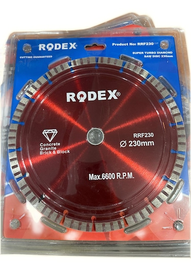 Rodex Lazer Kaynaklı Turbo Elmas Kesme Diski 230mm
