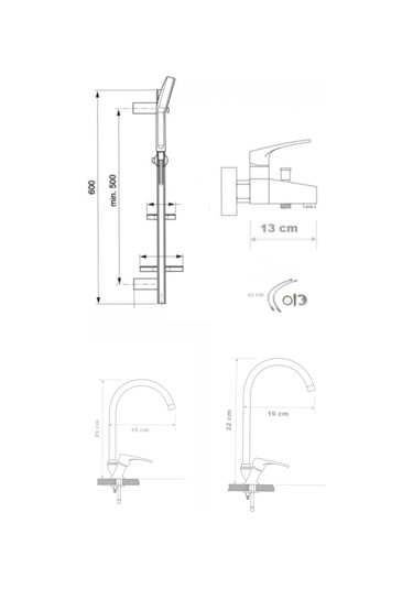 Armour Armatür Batarya Seti 4'lü Siyah Siyah