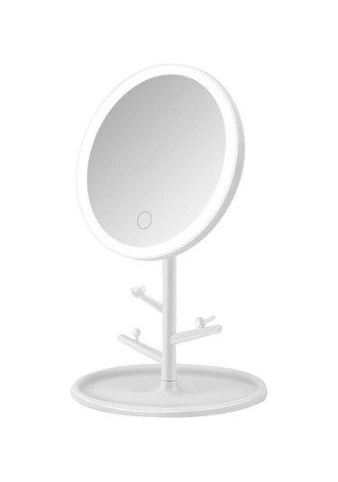 Vkemall Makyaj Aynası Yuvarlak Şekilli Lamba 3 Vites Ayarlı Şarj Edilebilir Masaüstü Ayn