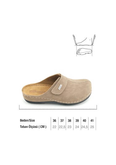 Gezer Feıchtıngen Kadın Yazlık İç Taban Hakiki Deri Tek Cırtlı Ayarlanabilir Rahat Taban Günlük Terl Bej