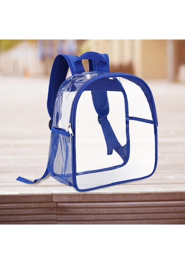 Homyl Şeffaf Sırt Çantası Pvc Mini Dayanıklı Gizli Sakli Mavi