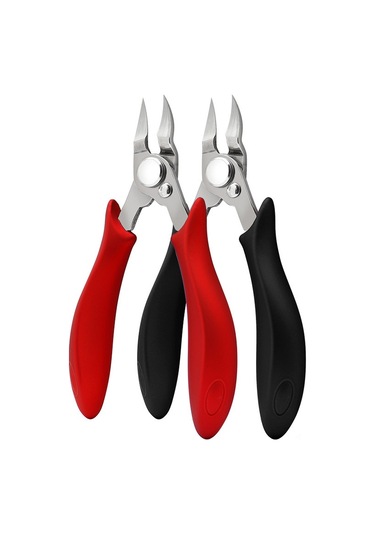 Xindoker Stainless Çelik Kuru Tırnak Kırıcı - Onyks Tırnak Düzeltme Aleti, Pedi Aracı Seti, Balina Reçine Kesici + Temizleyici, Siyah, 2'li Paket