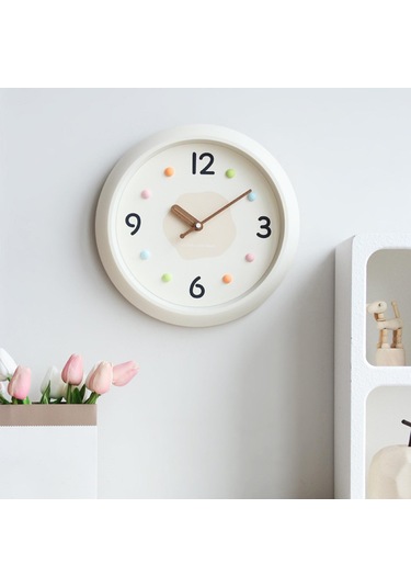 Homyl Modern Duvar Saati Dekoratif Saat Yuvarlak Minimalist Haki