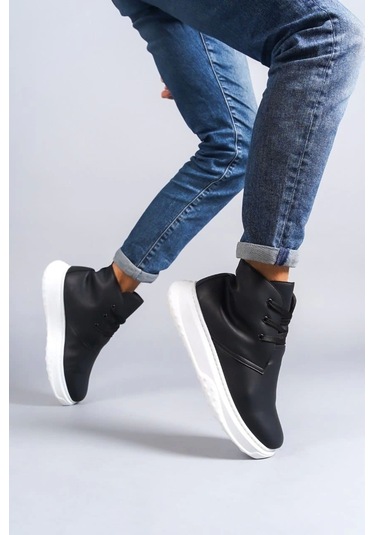 Slw204 Franca Bağcıklı Cilt Erkek Spor Bot Bt Siyah Siyah
