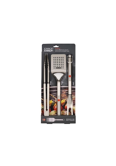 Joseph Joseph Grillout 3 Lü Paslanmaz Çelik Barbekü Spatulası, Maşa Ve Çatal Seti