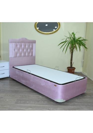 Baza Başlık Tay Tüy Pembe Silinebilir Kumaş Model Kapitone Metal Fırın Boya 90*190  El Yapım