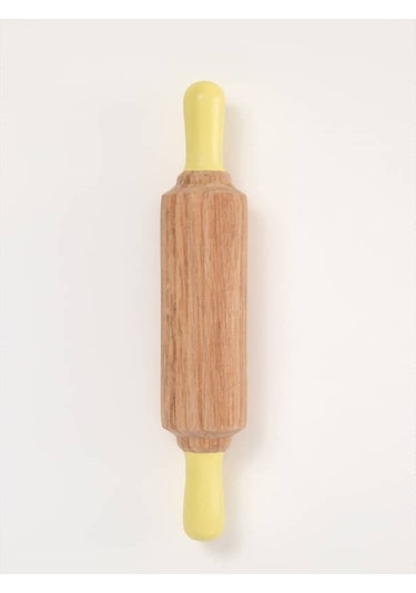 Childgen Doğal Ahşap Merdane Pastel Sarı