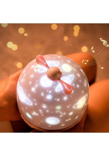 Neevoyu Yıldız Gökyüzü Işık Projeksiyonu - Led Şarjlı Gece Lambası, Usb Girdi, Müzik Ve Bt Seçenekleri Pil Yok