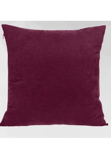 Keten 43x43 Kırlent Kılıfı 2'liı Fermuarlı Evtex Mürdüm