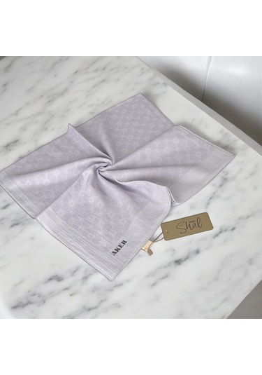 Açık Lila Elegance Monogram Eşarp Lila