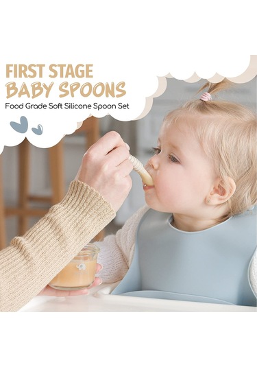 Reedark Bebekler İçin Silikon Kaşık Seti - 4'lü Paket, Bpa İçermez, Diş Dostu, Sağlıklı Beslenme Çok Renkli
