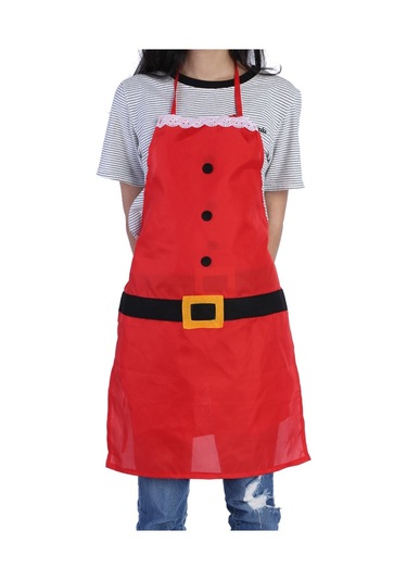 Geekyou Yetişkinler İçin Noel Apronu - Yumuşak Kumaş, Yağlı Lekeden Koruma, Mutlu Festivite Atmosferi