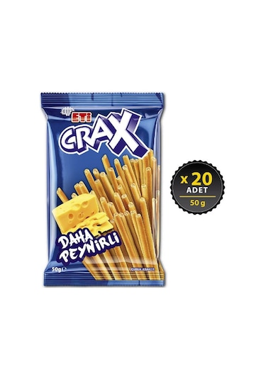 Eti Crax Peynirli Çubuk Kraker 20 x 50 G