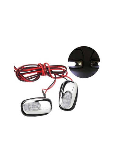 Beyaz 1 Çift Otomatik Ön Cam Ön Cam Led Işık Püskürtme Jet Nozulu Silecek Yıkama Lambası