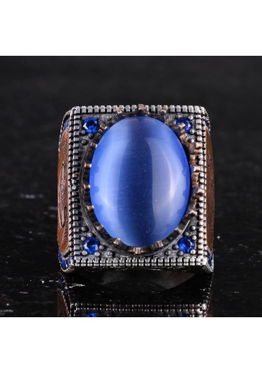 925 Ayar Gümüş İslami Yüzük, Yapay Taş Yüzük, El Yapımı Hat Yazısı Yüzük Yapay Göztaşı Gümüş