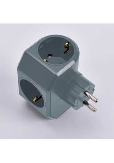 Viko Yonca Plus Üçlü Topraklı Priz Gri - 90303005