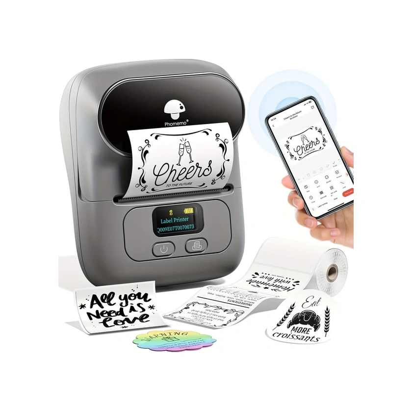 Gateesat Phomemo M110 Gri Kablosuz Portatif Termal Etiket Yazıcı Telefon Pc Uyumlu