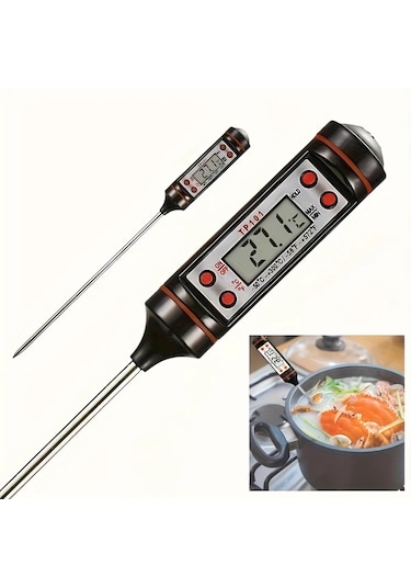 Fochsia Beyaz Et Termometresi Izgara Sonda Termometresi Çok Amaçlı Anlık Okuma 100 Kullanım