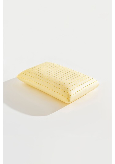 Color Terapi Hava Kanallı Sarı Ortopedik Visco Yastık 60x40x15 Cm Beyaz