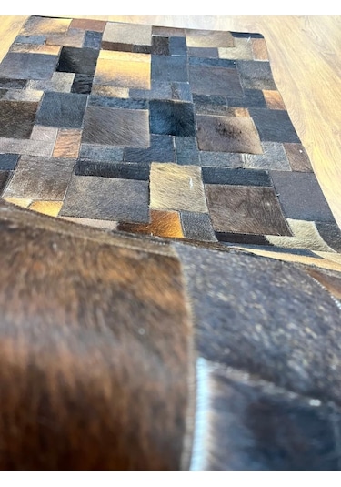 Büyük Parçalı Dana Derisi Patchwork Halı 80x140 Diğer