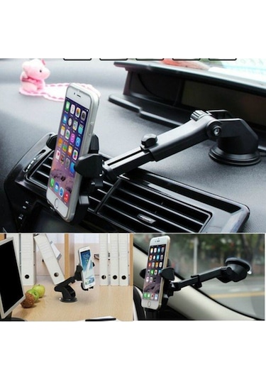 Uzayabilen Uzatmalı Telefon Tutucu Teleskopik Kıskaçlı Vantuzlu (393327404)