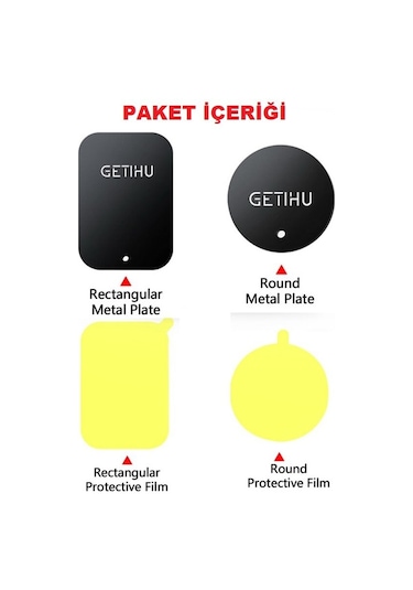 Getihu Araba Telefon Tutucu Metal Plaka 2 Adet
