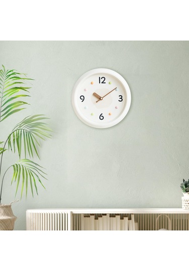 Homyl Modern Duvar Saati Dekoratif Saat Yuvarlak Minimalist Haki
