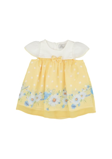 Best Kids Kız Bebek Çiçek Baskılı Şifon Elbise 001