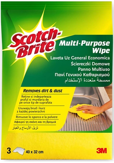 Scotch-Brite 3M Genel Kullanım Amaçlı Temizlik Bezi 32 x 40 CM 3'lü