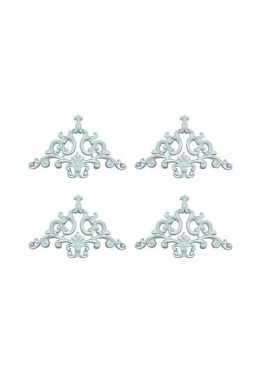 Dekoratif Köşe Motifi Beyaz 4'lu Paketi