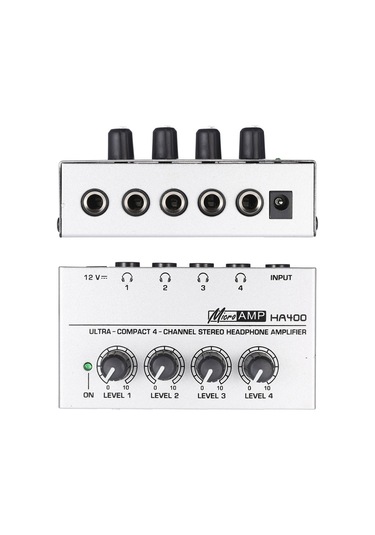 Ranyeek Gümüş Metal 4 Yollu Kulaklık Güçlendirici - 110-240v Küçük Avrupa Standartı Ha400