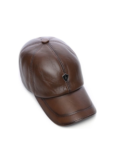 Tamer Tanca Erkek Hakiki Deri Taba Şapka 524 Emr Beyzbol Sapka Taba