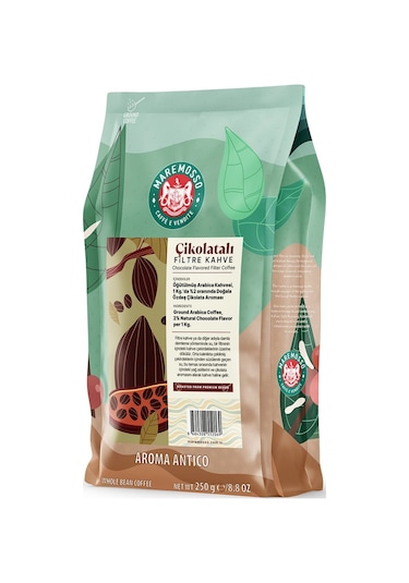 Çikolata Aromalı Filtre Kahve 250 Gr. Kağıt Filtre
