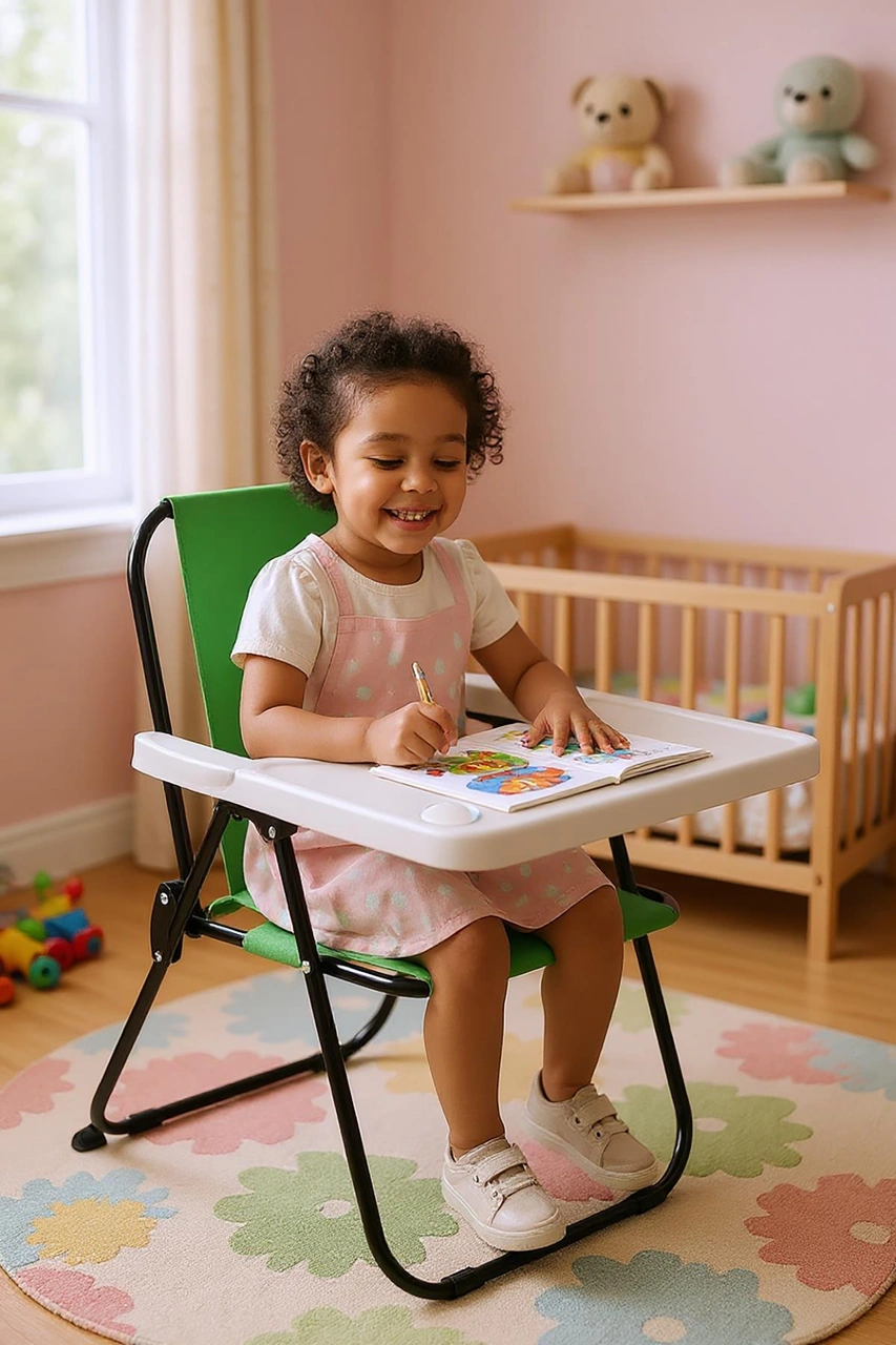 Exent 2 6 Yaş, Katlanabilir Çocuk Sandalyesi Ve Masası Tak-çıkar Masa-yeşil Çok Renkli