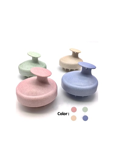 Mavi Buğday Samanı Silikon Kafa Yıkama Temiz Bakım Saç Kökü Kaşıntı Saç Derisi Masaj Tarak Duş Fırçası Banyo Spa Kepek Önleyici Şampuan