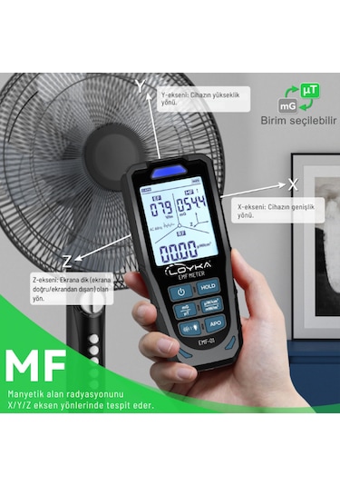 Loyka Emf-01 Profesyonel 3 Eksen Emf & Rf Elektromanyetik Alan Radyasyon Dedektörü Siyah