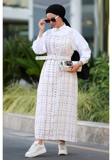 Bear Askılı Düğmeli Jile 582 - Beyaz