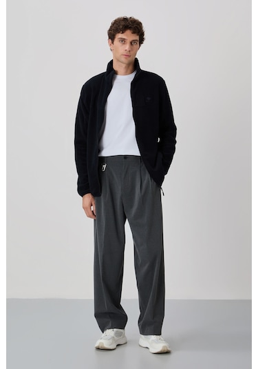 Standart Kalıp Dik Yaka 2li Paket Siyah-camel Erkek Polar Sweatshirt - 87992 Siyah - Haki