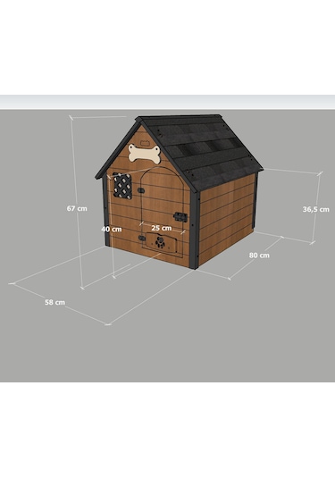 Mandu Isı Yalıtımlı Ahşap Köpek Kulübesi Medium