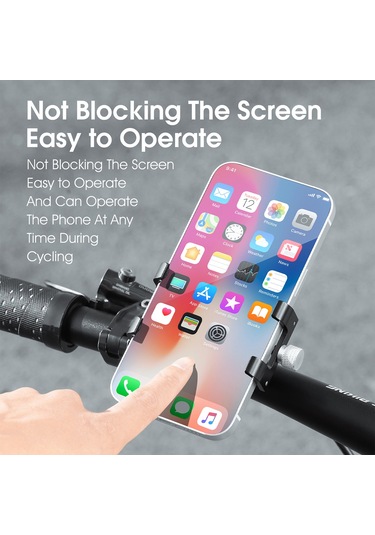 Yaozixa Alüminyum Bisiklet Telefon Tutucu Suya Dayanıklı Tip B - 55-100mm Telefonlar İçin 22.2-31.8mm Direkler Siyah