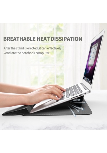 4'ü 1 Arada Evrensel Dizüstü Bilgisayar Tutucu Pu Su Geçirmez Koruma Bilek Dizüstü Bilgisayar Çantası, Boyut: 15 / 16 İnç Yeşil