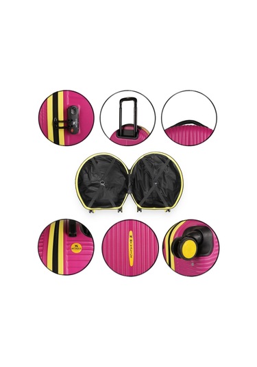 My Valice Bubble Abs Yuvarlak Valiz Fuşya