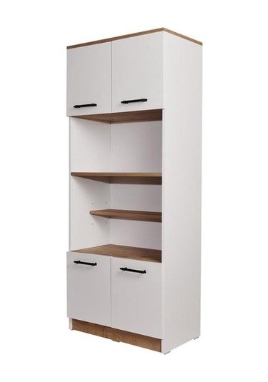 Just Home 4 Kapaklı Fırın Bölmeli Kiler Dolabı - Beyaz / Safir Meşe Beyaz / Safir Meşe