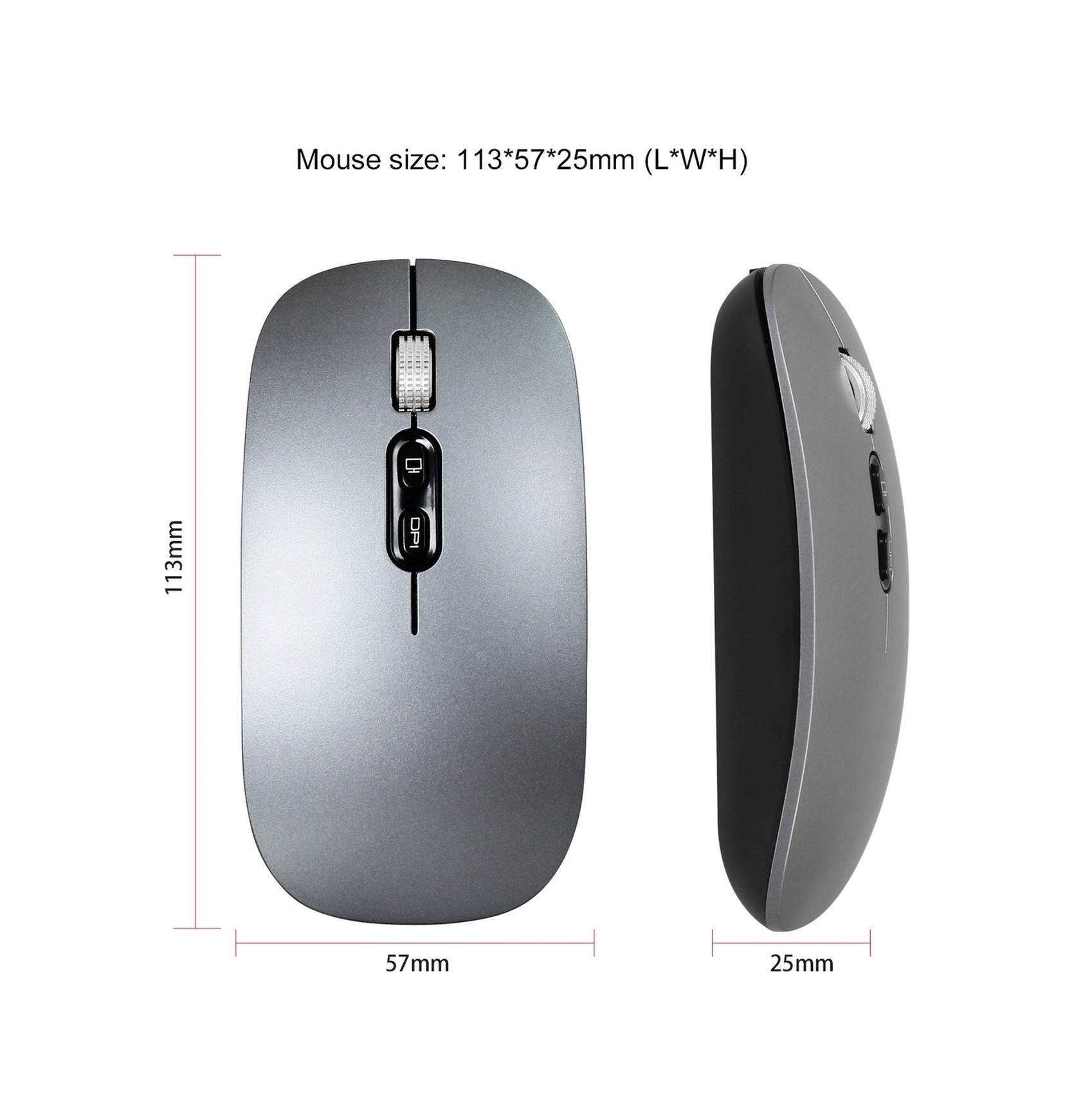 Sones Hxsj M103 1600dpı Uv Çift Modlu 2.4ghz + Bluetooth 5.1 Kablosuz Şarj Edilebilir Fare Diğer